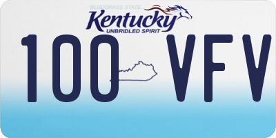KY license plate 100VFV
