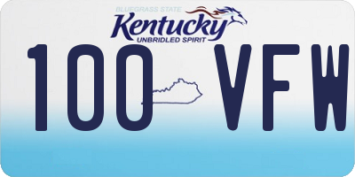 KY license plate 100VFW