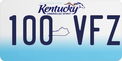 KY license plate 100VFZ