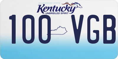 KY license plate 100VGB
