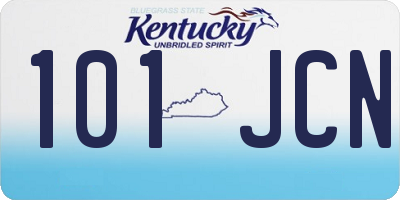 KY license plate 101JCN