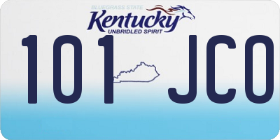 KY license plate 101JCO