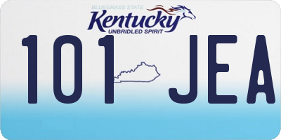 KY license plate 101JEA
