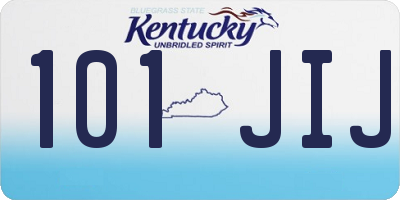 KY license plate 101JIJ