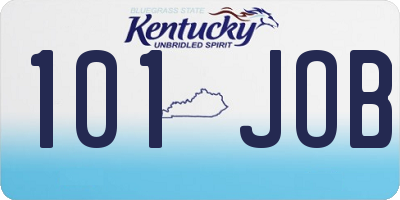 KY license plate 101JOB