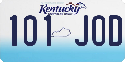 KY license plate 101JOD