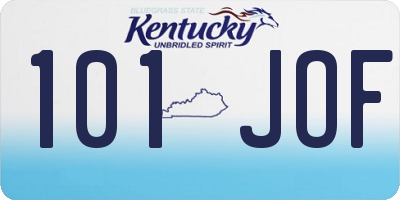 KY license plate 101JOF