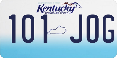 KY license plate 101JOG