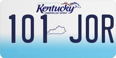 KY license plate 101JOR