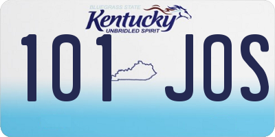 KY license plate 101JOS