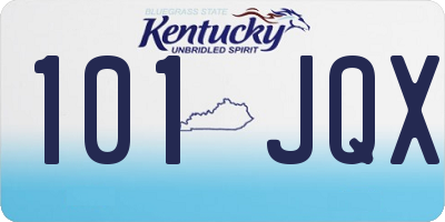 KY license plate 101JQX