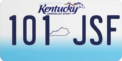 KY license plate 101JSF