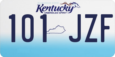 KY license plate 101JZF