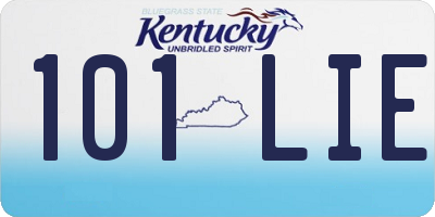 KY license plate 101LIE