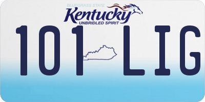 KY license plate 101LIG