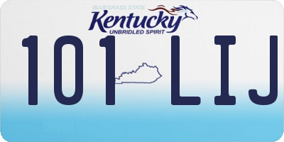 KY license plate 101LIJ