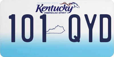 KY license plate 101QYD