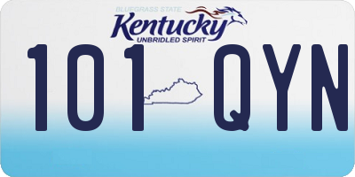 KY license plate 101QYN
