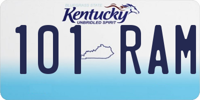 KY license plate 101RAM