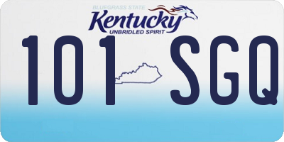 KY license plate 101SGQ