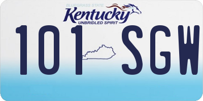 KY license plate 101SGW