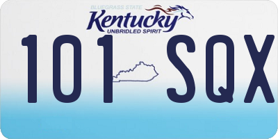 KY license plate 101SQX