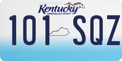 KY license plate 101SQZ