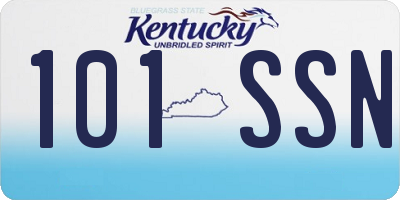 KY license plate 101SSN