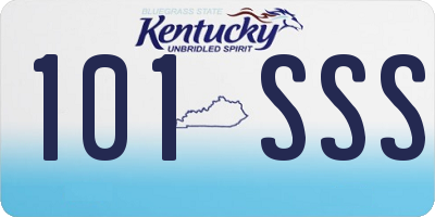 KY license plate 101SSS
