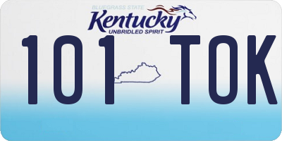 KY license plate 101TOK