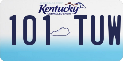KY license plate 101TUW