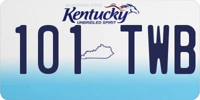 KY license plate 101TWB