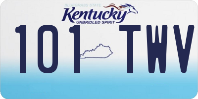 KY license plate 101TWV