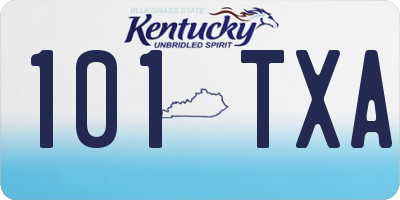 KY license plate 101TXA