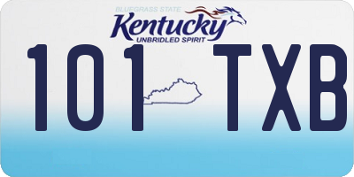 KY license plate 101TXB