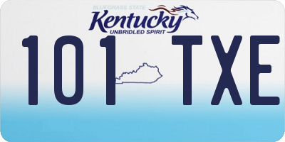 KY license plate 101TXE