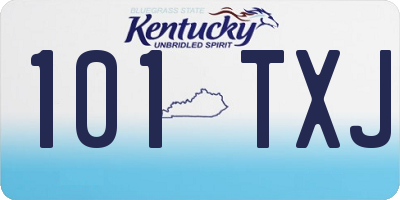 KY license plate 101TXJ