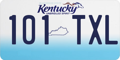KY license plate 101TXL