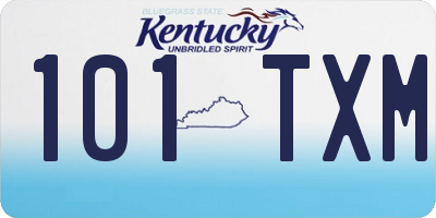 KY license plate 101TXM