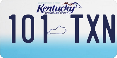 KY license plate 101TXN