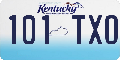 KY license plate 101TXO