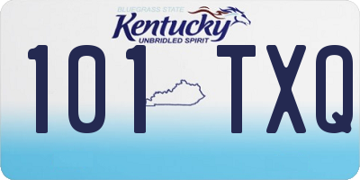 KY license plate 101TXQ