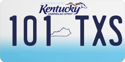 KY license plate 101TXS