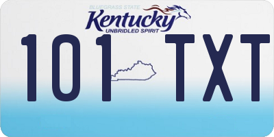 KY license plate 101TXT