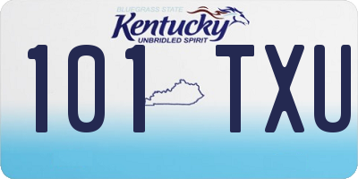 KY license plate 101TXU