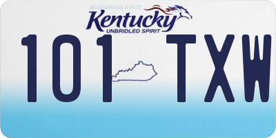KY license plate 101TXW