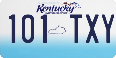 KY license plate 101TXY