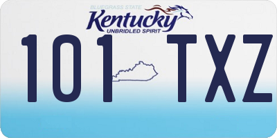 KY license plate 101TXZ
