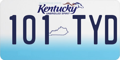 KY license plate 101TYD