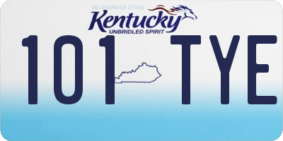 KY license plate 101TYE